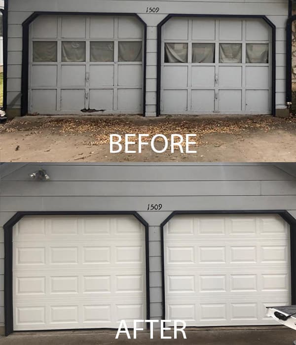 garage door before and After